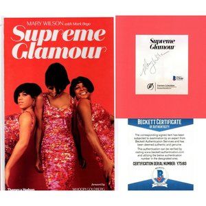 Mary Wilson Signed Supreme Glamour Hardcover Book Beckett Autographed Bookplate